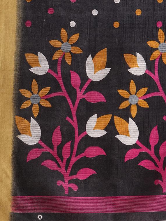 floral printed saree with blouse - 17925707 - Zoom Image - 5
