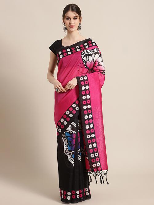 conversational printed saree with blouse - 17925720 - Standard Image - 1