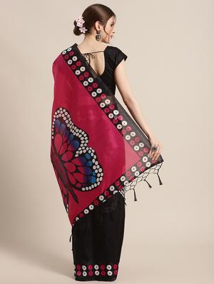conversational printed saree with blouse - 17925720 - Standard Image - 2