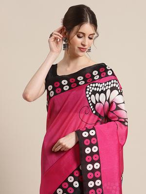 conversational printed saree with blouse - 17925720 - Standard Image - 3