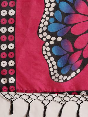 conversational printed saree with blouse - 17925720 - Standard Image - 5