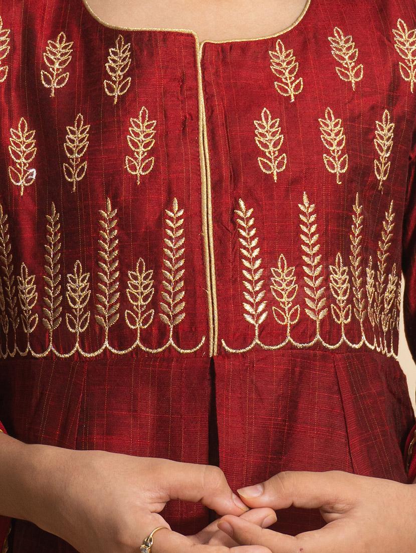 maroon embellished alwar suit set - 17926406 - Zoom Image - 5