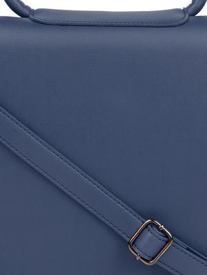 blue leatherette (pu) regular sling bag - 17926425 - Standard Image - 4