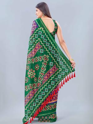 printed woven saree with blouse - 17926475 - Standard Image - 2