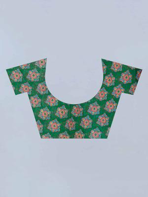 printed woven saree with blouse - 17926475 - Standard Image - 4