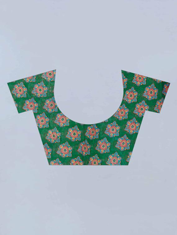 printed woven saree with blouse - 17926475 - Zoom Image - 4