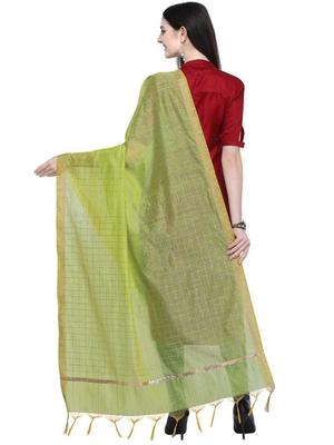 green chanderi women's dupatta - 17927022 - Standard Image - 3