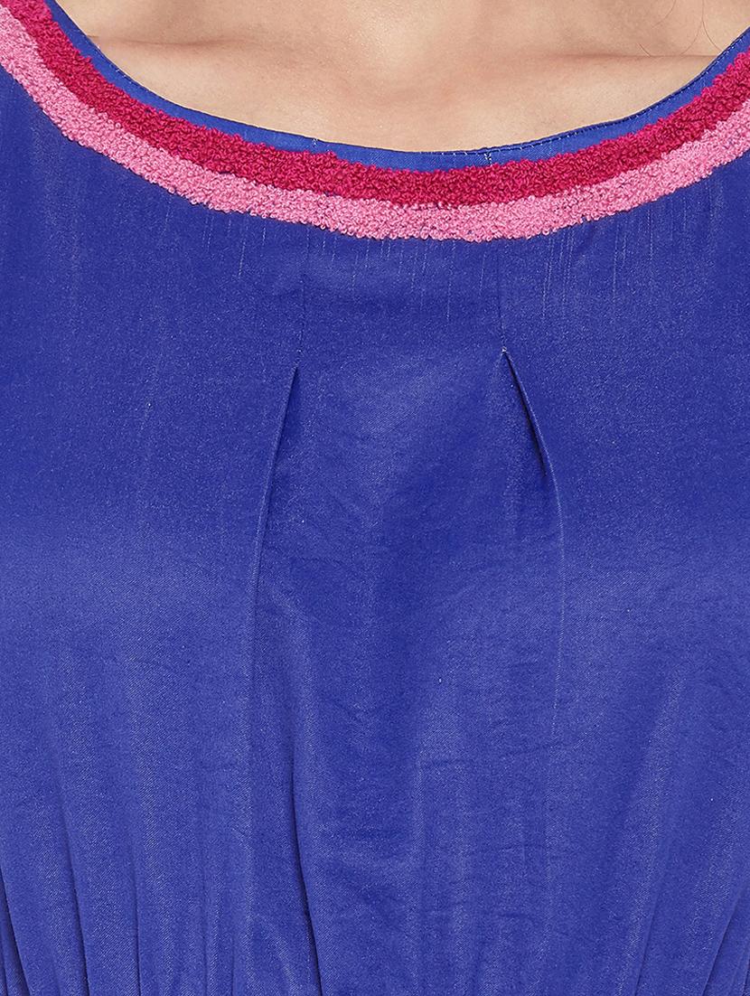 round neck solid a-line dress - 17927290 - Zoom Image - 5