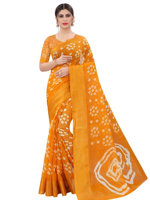 bandhani printed saree with blouse - 17927377 - Standard Image - 1