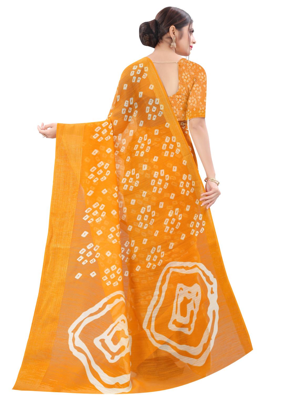 bandhani printed saree with blouse - 17927377 - Zoom Image - 2