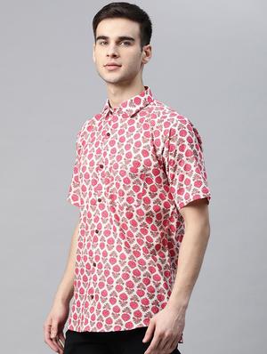 white printed casual shirt - 17927395 - Standard Image - 2