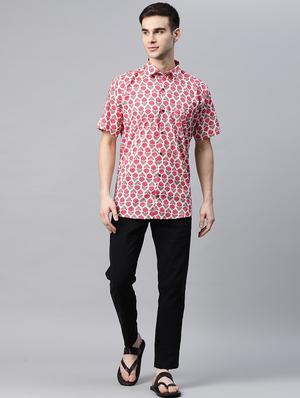 white printed casual shirt - 17927395 - Standard Image - 4
