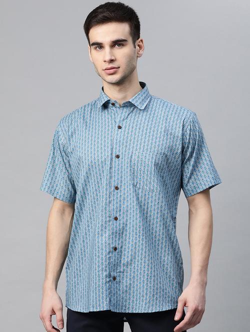 grey printed casual shirt - 17927396 - Standard Image - 1