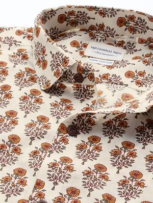 cream printed casual shirt - 17927398 - Standard Image - 5