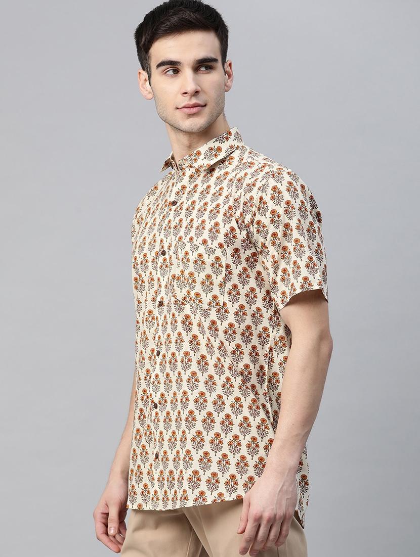 cream printed casual shirt - 17927398 - Zoom Image - 2