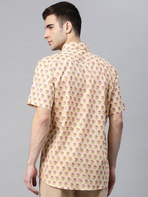 beige printed casual shirt - 17927399 - Standard Image - 3