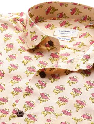 beige printed casual shirt - 17927399 - Standard Image - 5