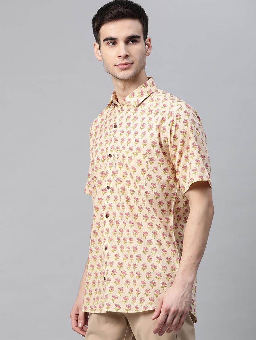 beige printed casual shirt - 17927399 - Zoom Image - 2