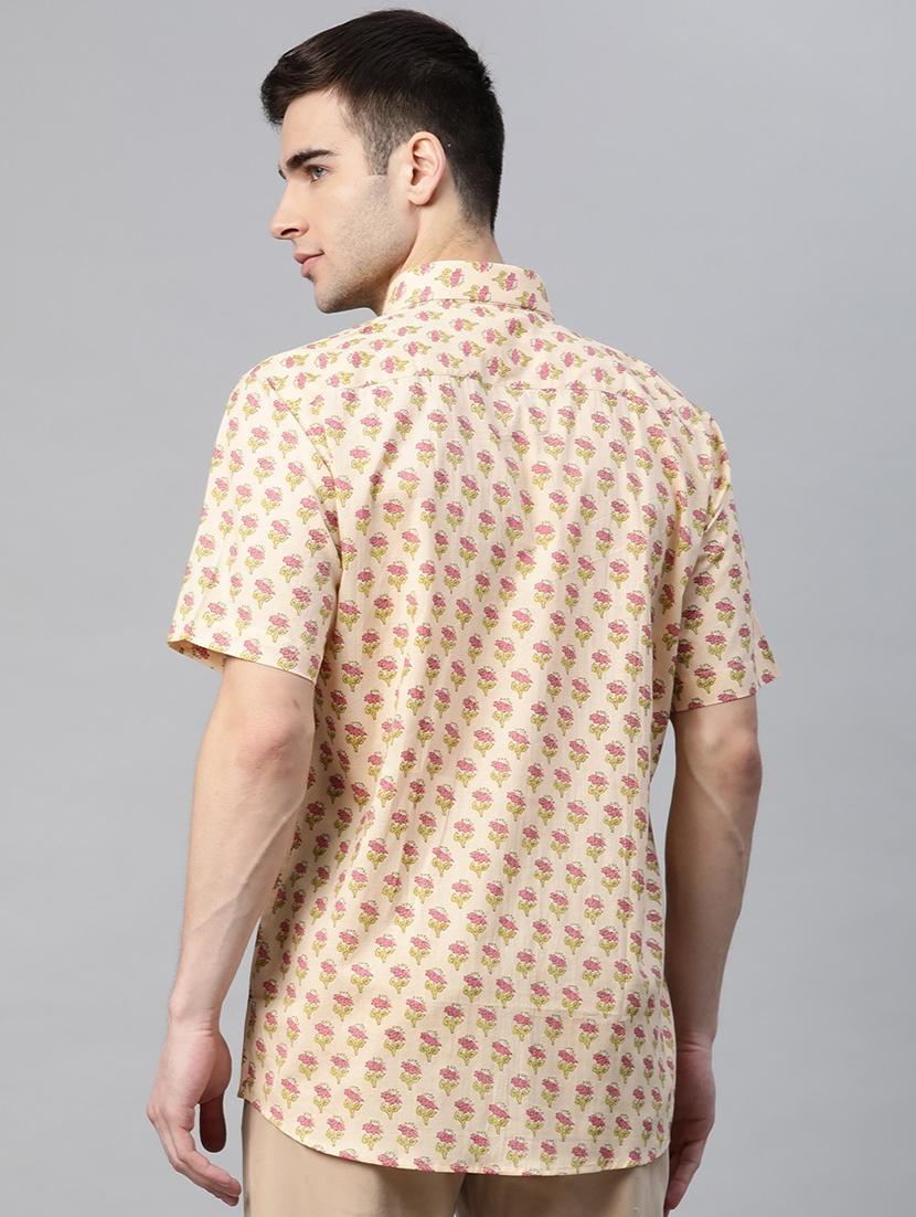 beige printed casual shirt - 17927399 - Zoom Image - 3