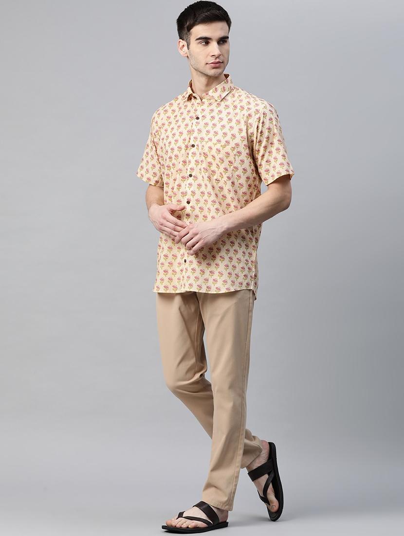 beige printed casual shirt - 17927399 - Zoom Image - 4
