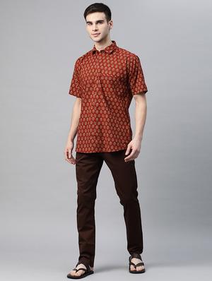red printed casual shirt - 17927403 - Standard Image - 4