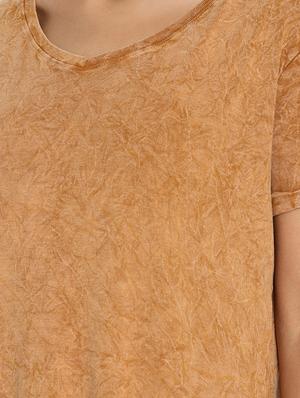 brown solid regular tee - 17928021 - Standard Image - 5