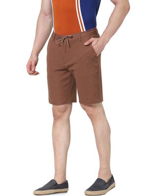 brown textured bermuda shorts - 17928799 - Standard Image - 2
