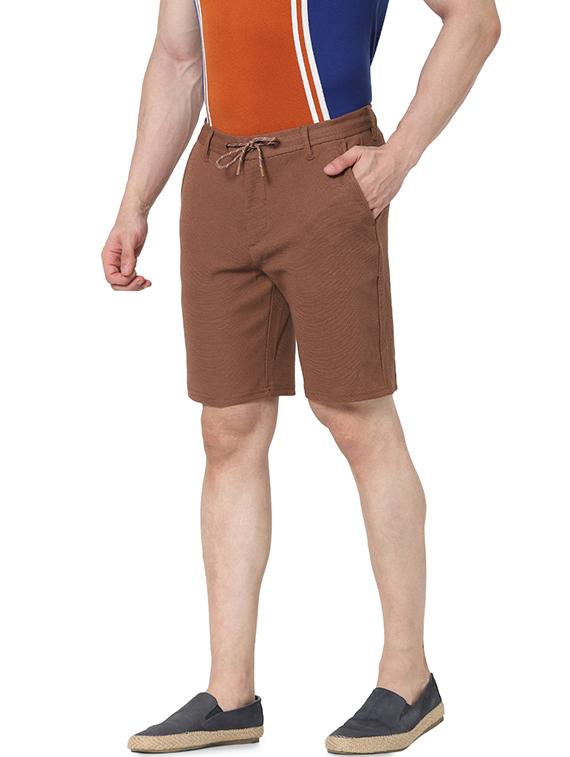 brown textured bermuda shorts - 17928799 - Zoom Image - 2