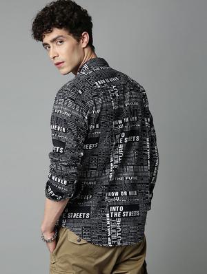 black printed casual shirt - 17929009 - Standard Image - 2
