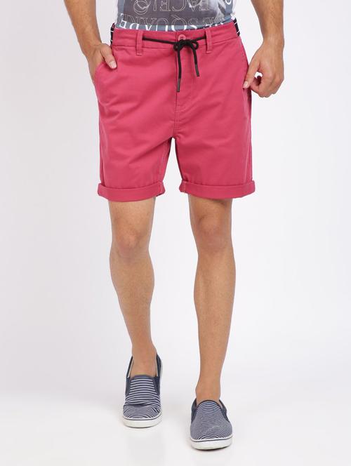 pink solid bermuda shorts - 17929115 - Standard Image - 1