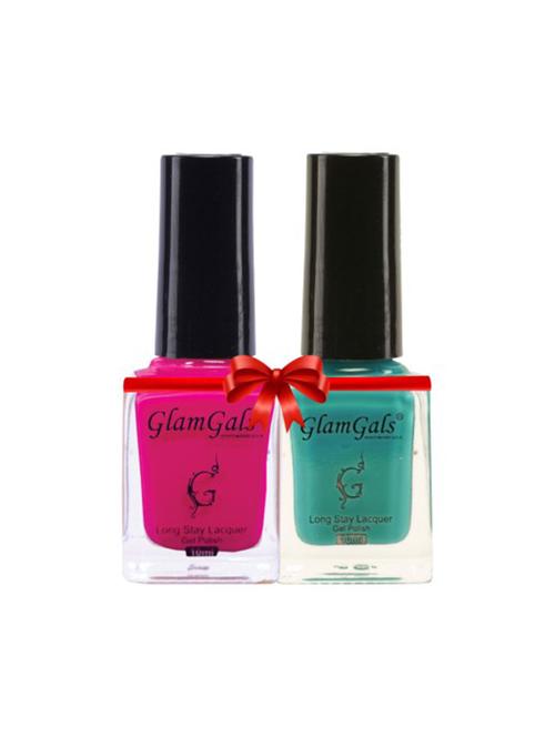 glamgals long stay lacquer,pastel nail polish 10 ml (sugar plum+ blue oasis) combo - 17929245 - Very Small Image - 1