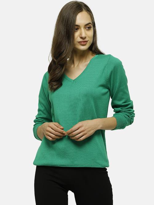 v-neck solid pullover - 17929378 - Standard Image - 1