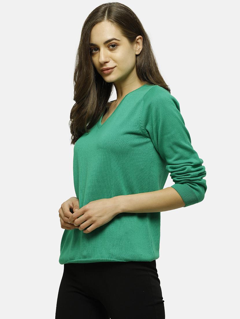 v-neck solid pullover - 17929378 - Zoom Image - 2
