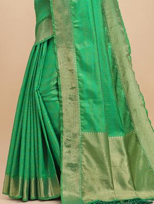 self design banarasi saree with blouse - 17929479 - Standard Image - 3