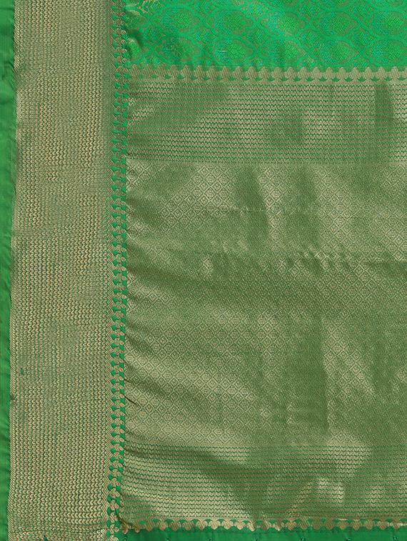self design banarasi saree with blouse - 17929479 - Zoom Image - 5
