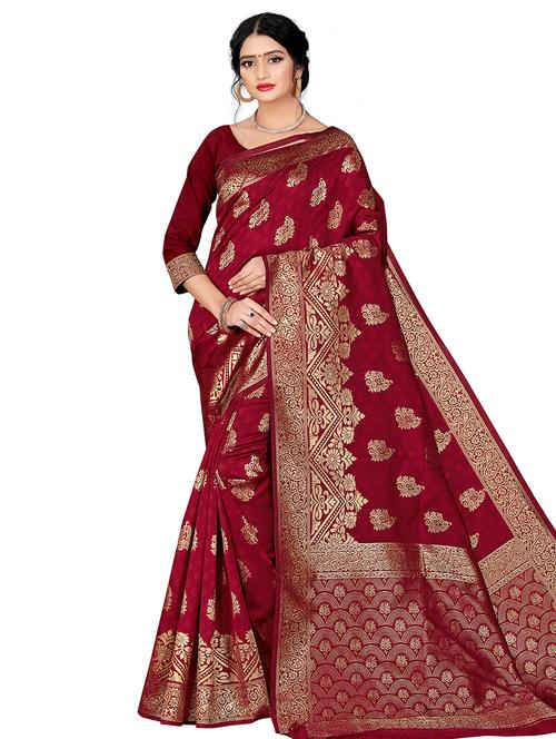jacquard work banarasi saree with blouse - 17929498 - Standard Image - 1
