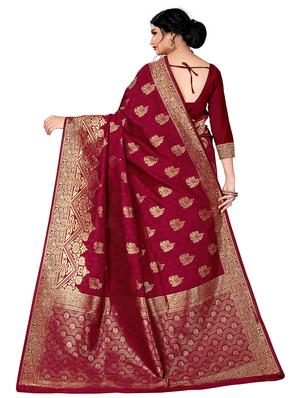 jacquard work banarasi saree with blouse - 17929498 - Standard Image - 2