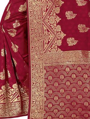 jacquard work banarasi saree with blouse - 17929498 - Standard Image - 4