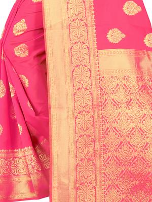 jacquard work banarasi saree with blouse - 17929505 - Standard Image - 4