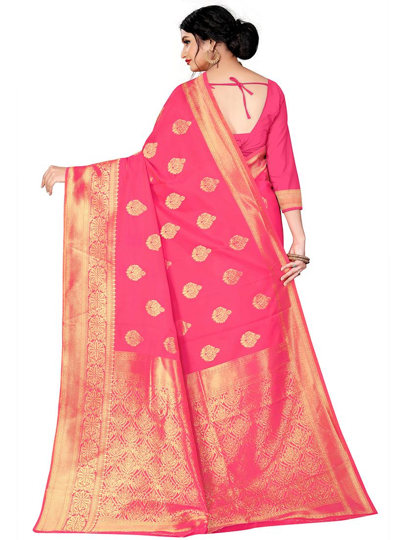 jacquard work banarasi saree with blouse - 17929505 - Zoom Image - 2
