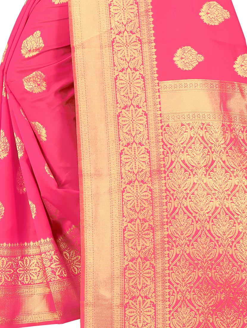 jacquard work banarasi saree with blouse - 17929505 - Zoom Image - 4