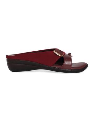 just lady wedges maroon slip on slippers - 17929779 - Standard Image - 2