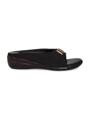 just lady wedges black slip on slippers - 17929781 - Standard Image - 2