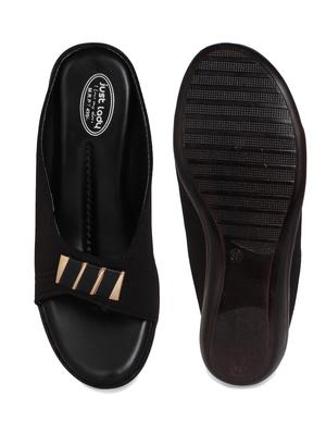 just lady wedges black slip on slippers - 17929781 - Standard Image - 4
