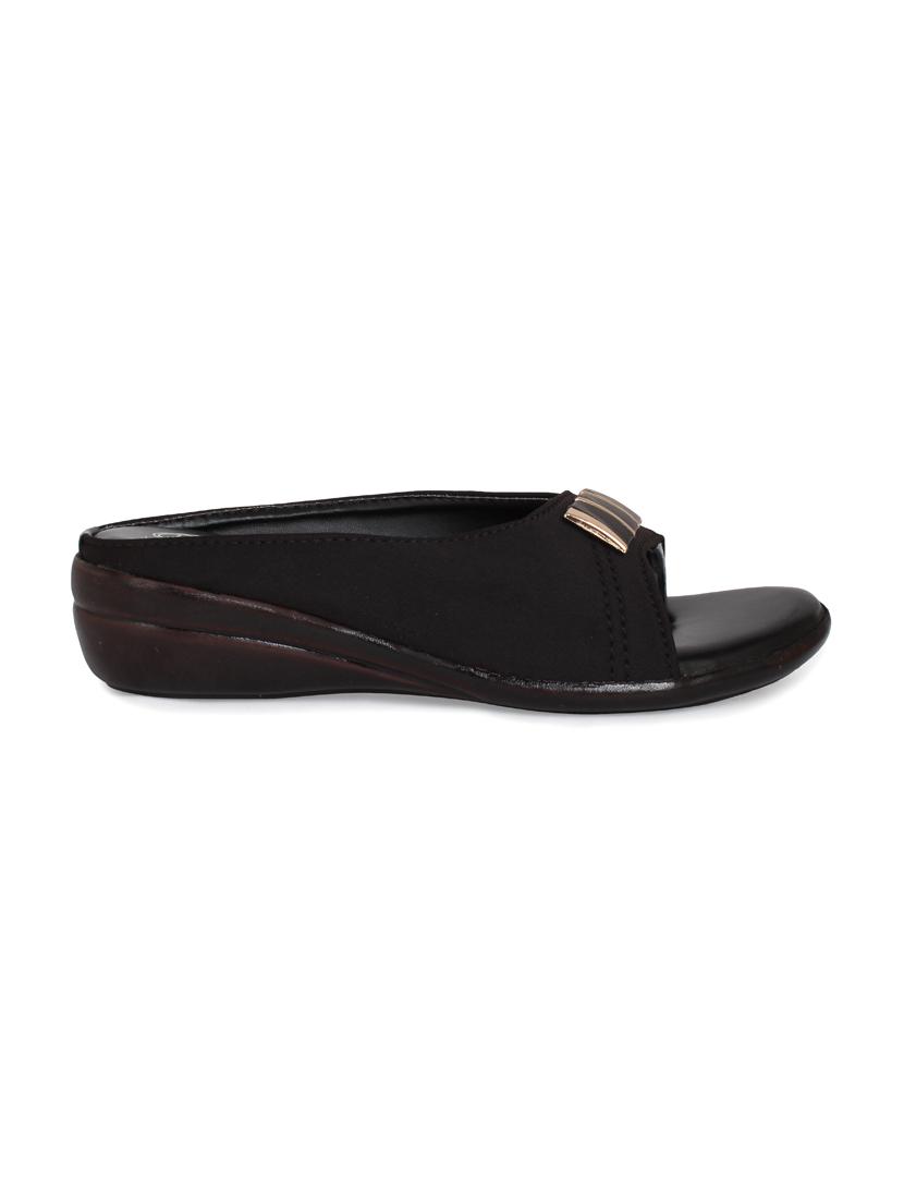 just lady wedges black slip on slippers - 17929781 - Zoom Image - 2