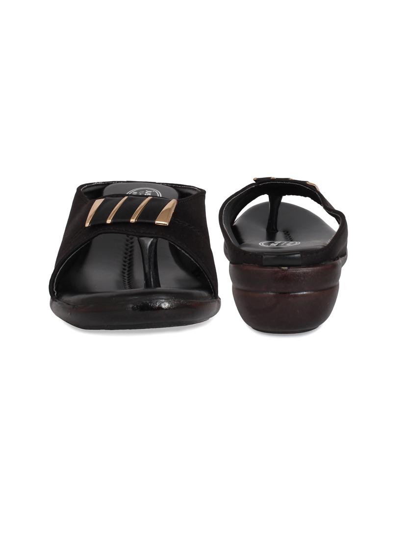just lady wedges black slip on slippers - 17929781 - Zoom Image - 3