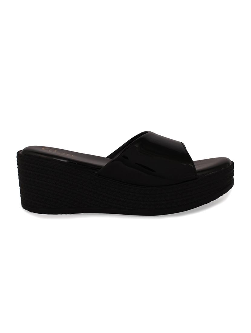 just lady platform heel black slip on slippers - 17929799 - Zoom Image - 2