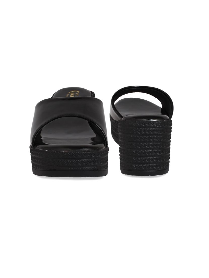 just lady platform heel black slip on slippers - 17929799 - Zoom Image - 3
