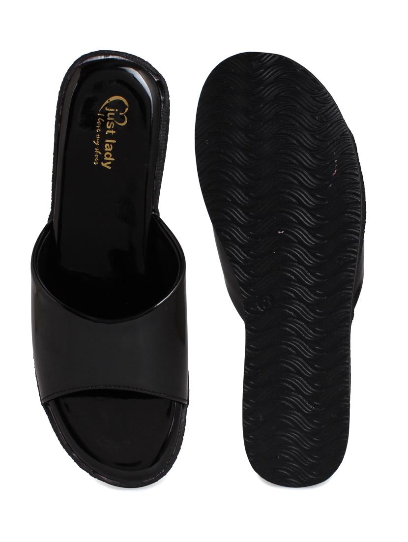 just lady platform heel black slip on slippers - 17929799 - Zoom Image - 4