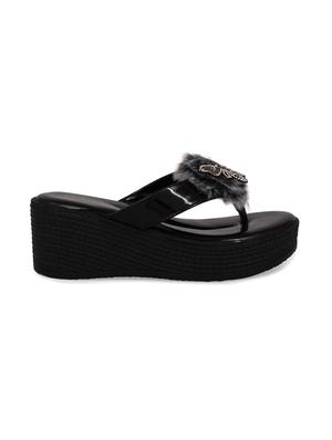 just lady platform heel black slip on slippers - 17929805 - Standard Image - 2